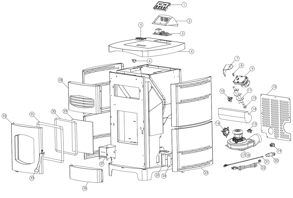 Diagram Diagram and Parts List for VG5780  US Stove Company Heater
